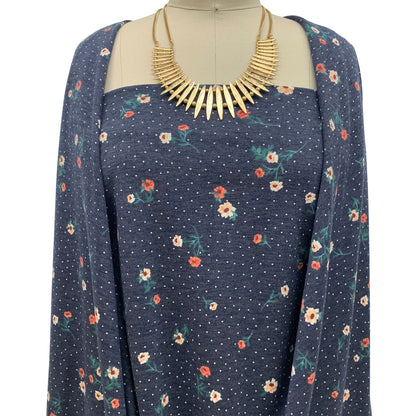 DP-1057-506-NAVY-CORAL-PRINTED FRENCH TERRY 63%POLY  33%RAYON  4% SPANDEX