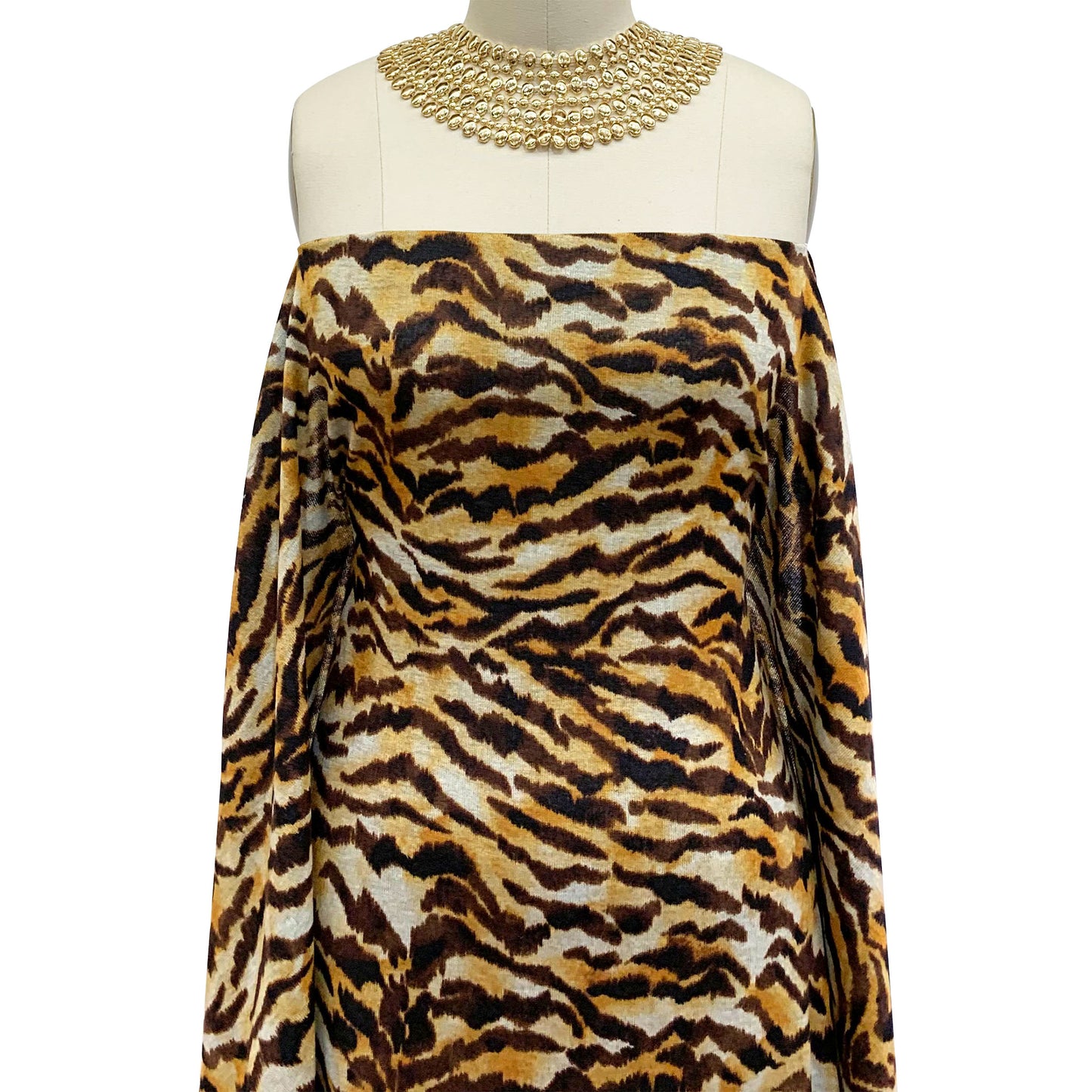 DP-1058-756-HC-HEATHERGRAY-GOLDEN-BROWN - PRINTED HACCI BRUSHED 97% POLY 3% SPANDEX