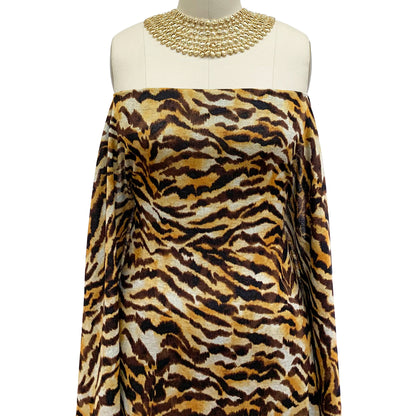 DP-1058-756-HC-HEATHERGRAY-GOLDEN-BROWN - PRINTED HACCI BRUSHED 97% POLY 3% SPANDEX