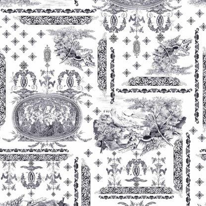 DP-1060-734-OFFWHITE-GREY - PRINT WOOL PEACH 100% POLYESTER