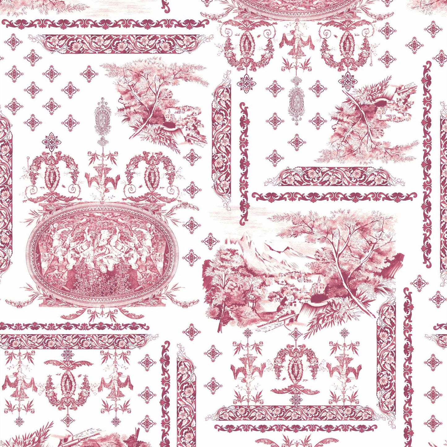 DP-1060-734-OFFWHITE-TEA-ROSE - PRINT WOOL PEACH 100% POLYESTER