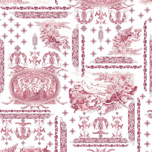 DP-1060-734-OFFWHITE-TEA-ROSE - PRINT WOOL PEACH 100% POLYESTER