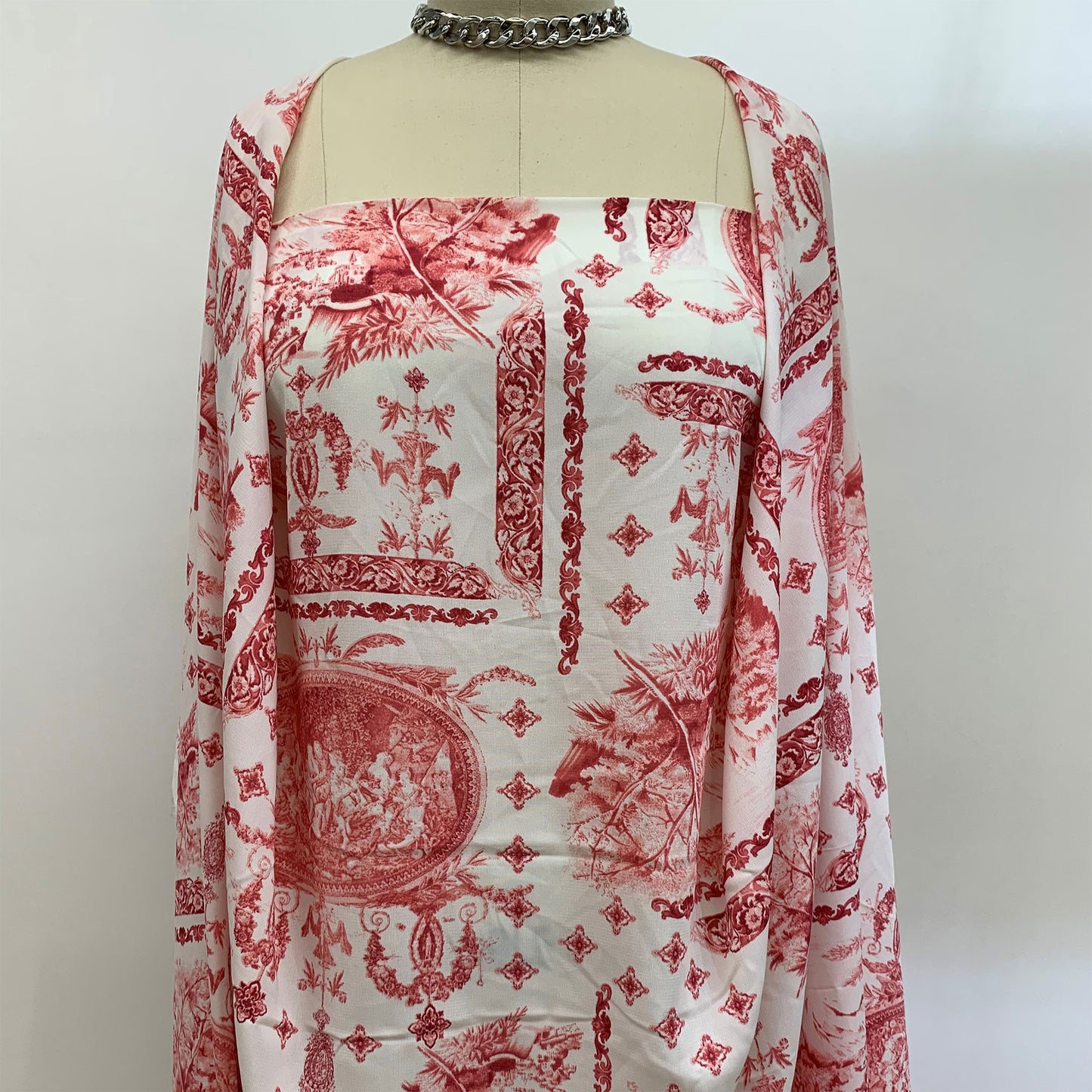 DP-1060-734-OFFWHITE-TEA-ROSE - PRINT WOOL PEACH 100% POLYESTER