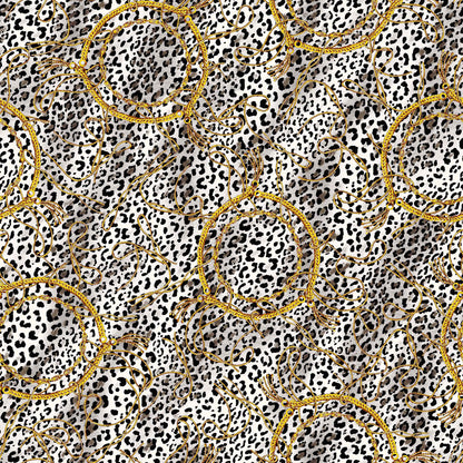 DP-1066-703-GREY-GOLD - PRINTED TWIST CREPE 92% POLY 8% SPANDEX