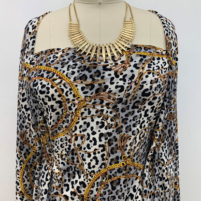 DP-1066-703-GREY-GOLD - PRINTED TWIST CREPE 92% POLY 8% SPANDEX