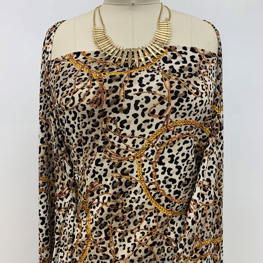 DP-1066-703-NEUTRAL-GOLD - PRINTED TWIST CREPE 92% POLY 8% SPANDEX