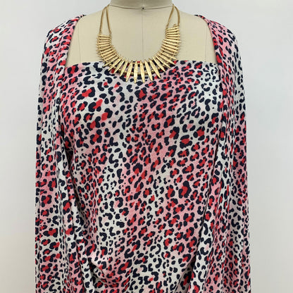 DP-1067-703-CHARCOAL-PINK - PRINTED TWIST CREPE 92% POLY 8% SPANDEX