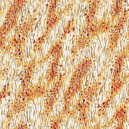 DP-1068-703-OFFWHITE-ORANGE - PRINTED TWIST CREPE 92% POLY 8% SPANDEX