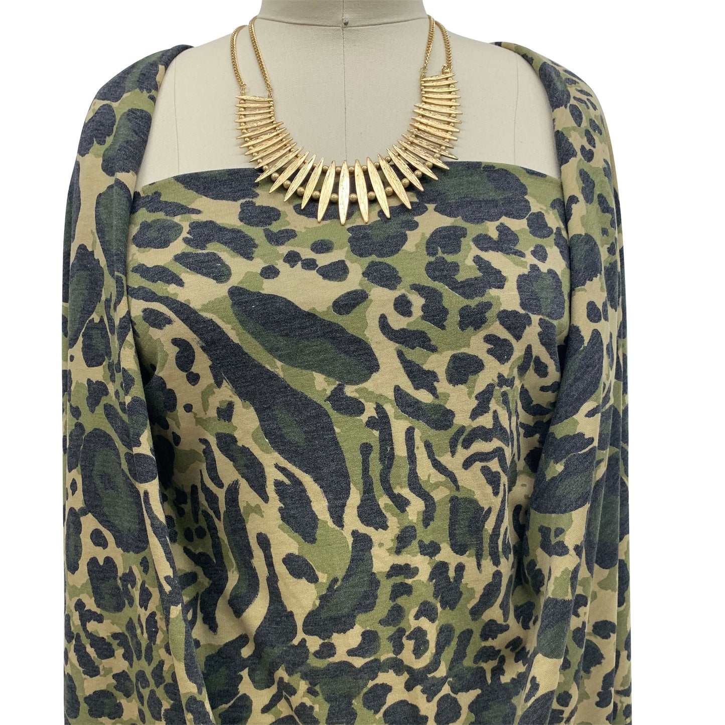 DP-1074-506-TAUPE-ARMY-GREEN-PRINTED FRENCH TERRY 63% POLY 33%RAYON 4% SPANDEX