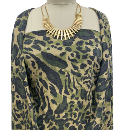 DP-1074-506-TAUPE-ARMY-GREEN-PRINTED FRENCH TERRY 63% POLY 33%RAYON 4% SPANDEX