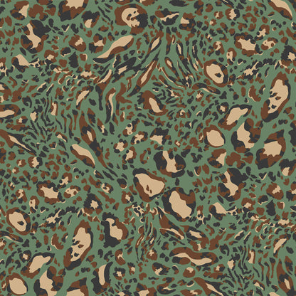DP-1075-504-ARMY-GREEN-BROWN - PRINTED WOOL DOBBY 100% POLYESTER
