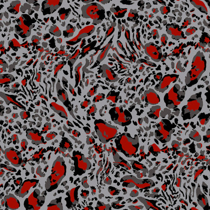 DP-1075-504-GREY-RED - PRINTED WOOL DOBBY 100% POLYESTER