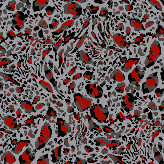 DP-1075-504-GREY-RED - PRINTED WOOL DOBBY 100% POLYESTER