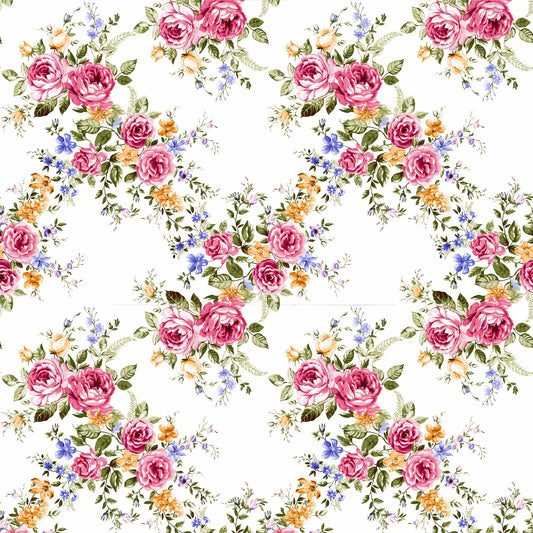 DP-1086-504-OFFWHITE-CORAL - PRINTED WOOL DOBBY 100% POLYESTER