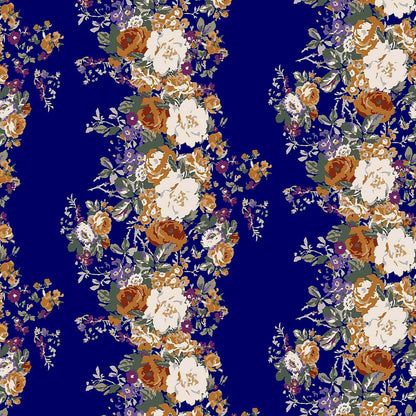 DP-109-NOHELIA-NAVY-MUSTARD - PRINTED NOHELIA 96%POLY 4%SPANDEX