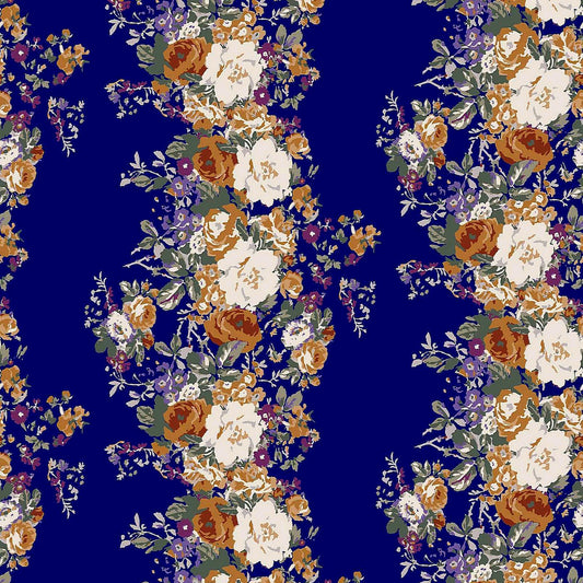 DP-109-NOHELIA-NAVY-MUSTARD - PRINTED NOHELIA 96%POLY 4%SPANDEX
