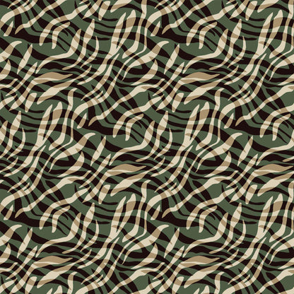 DP-1093-504-ARMY-GREEN-TAUPE - PRINTED WOOL DOBBY 100% POLYESTER