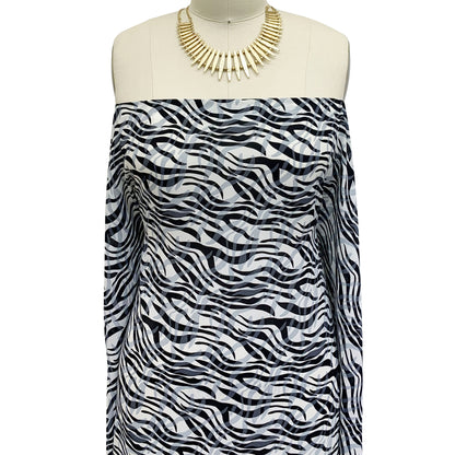 DP-1093-504-OFFWHITE-BLACK - PRINTED WOOL DOBBY 100% POLYESTER