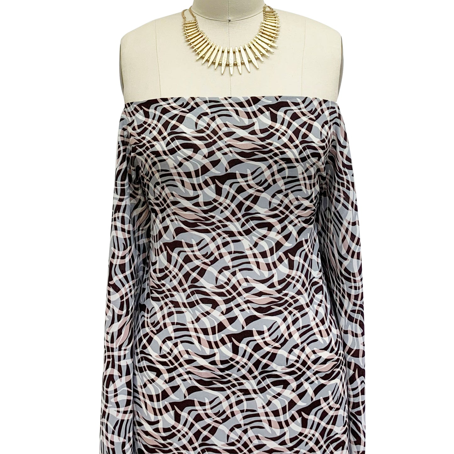 DP-1093-504-SILVER-MISTY-ROSE - PRINTED WOOL DOBBY 100% POLYESTER