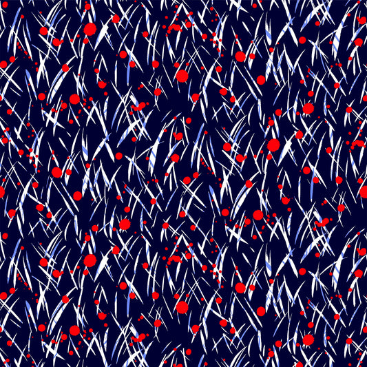 DP-1112-504-NAVY-RED - PRINTED WOOL DOBBY 100% POLYESTER