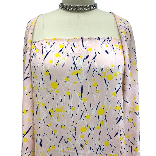 DP-1112-504-PEARL-BLUSH-YELLOW - PRINTED WOOL DOBBY 100% POLYESTER