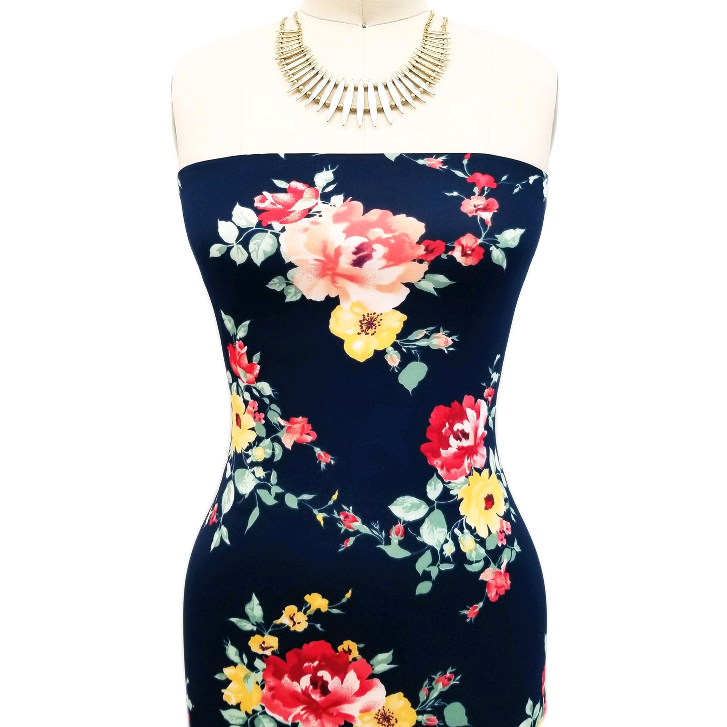DP-112-412-B-NAVY-CORAL - PRINTED TECHNO 92% POLY 8% SPANDEX