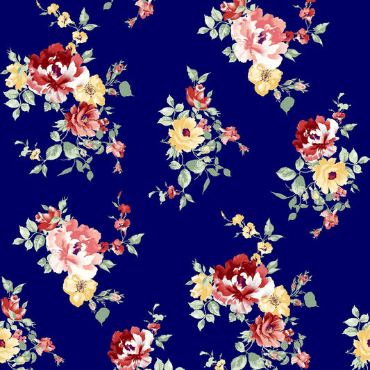 DP-112-412-B-NAVY-CORAL - PRINTED TECHNO 92% POLY 8% SPANDEX