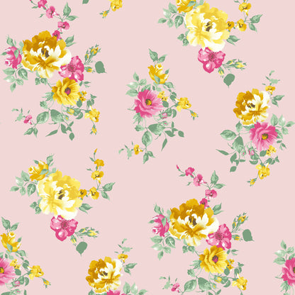 DP-112-B-586-BLUSH-YELLOW - PRINTED CREPE CHIFFON 97% POLY 3% SPANDEX