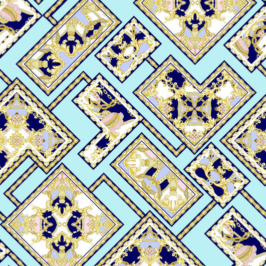 DP-1126-703-MINT-PERI - PRINTED TWIST CREPE 92% POLY 8% SPANDEX