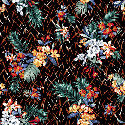 DP-1143-504-BLACK-RUST - PRINTED WOOL DOBBY 100% POLYESTER