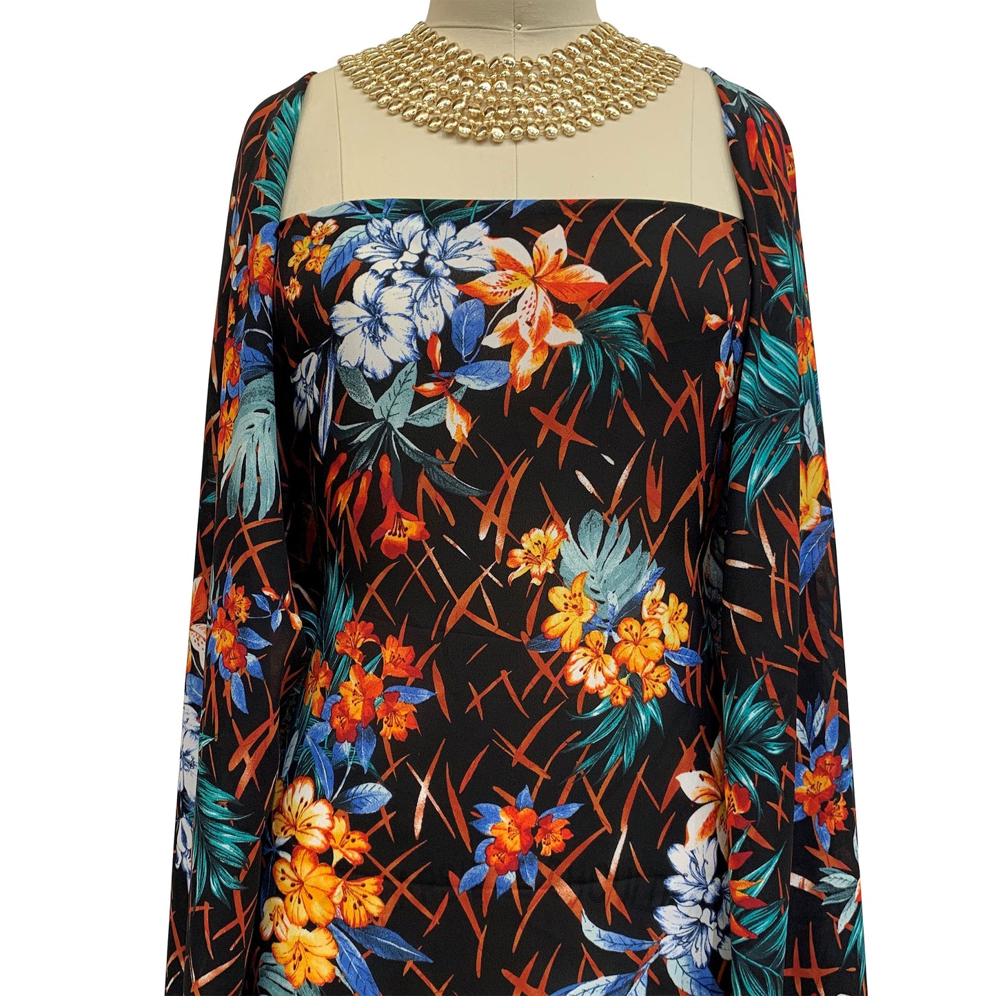 DP-1143-504-BLACK-RUST - PRINTED WOOL DOBBY 100% POLYESTER