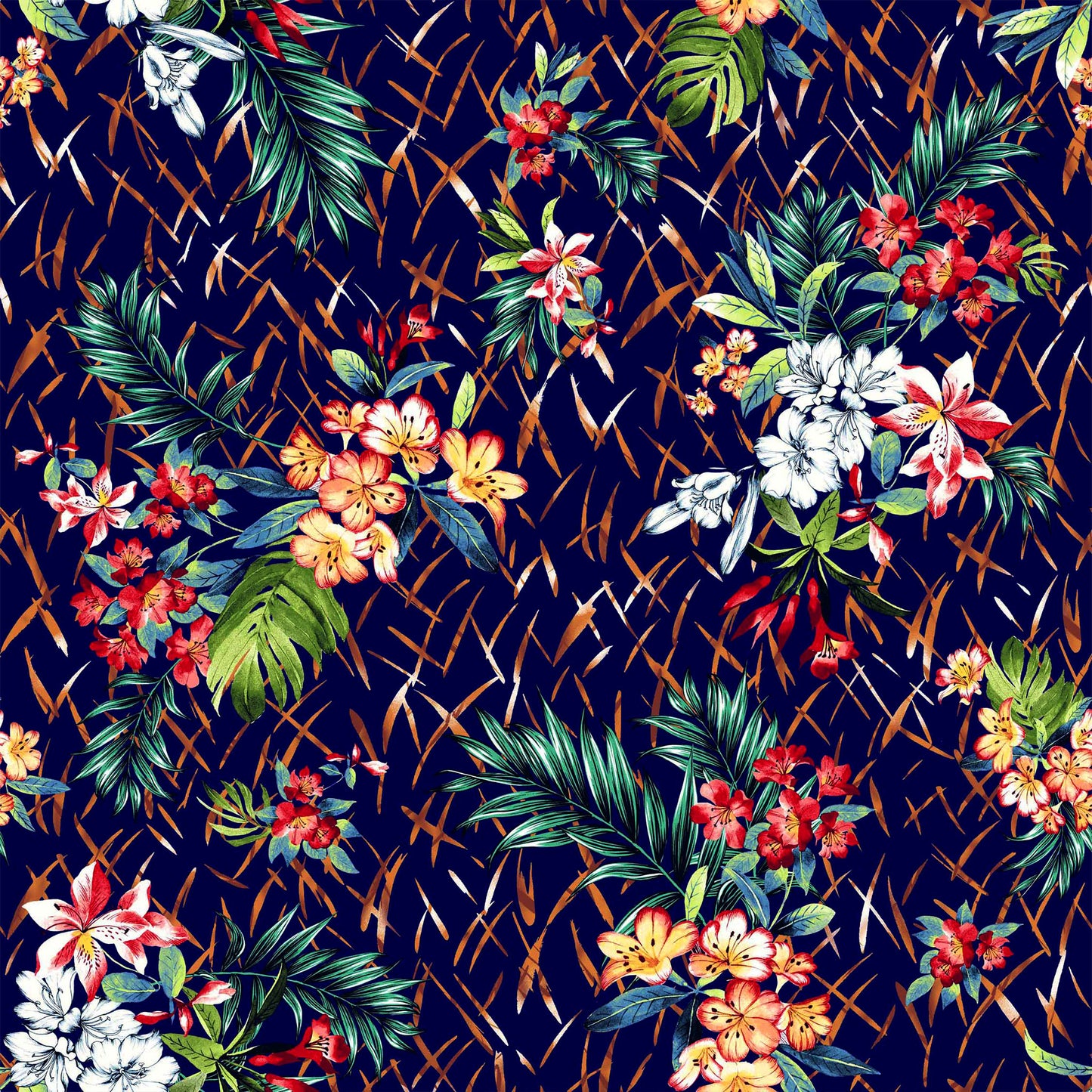 DP-1143-504-NAVY-RED - PRINTED WOOL DOBBY 100% POLYESTER