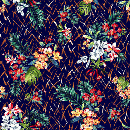 DP-1143-504-NAVY-RED - PRINTED WOOL DOBBY 100% POLYESTER