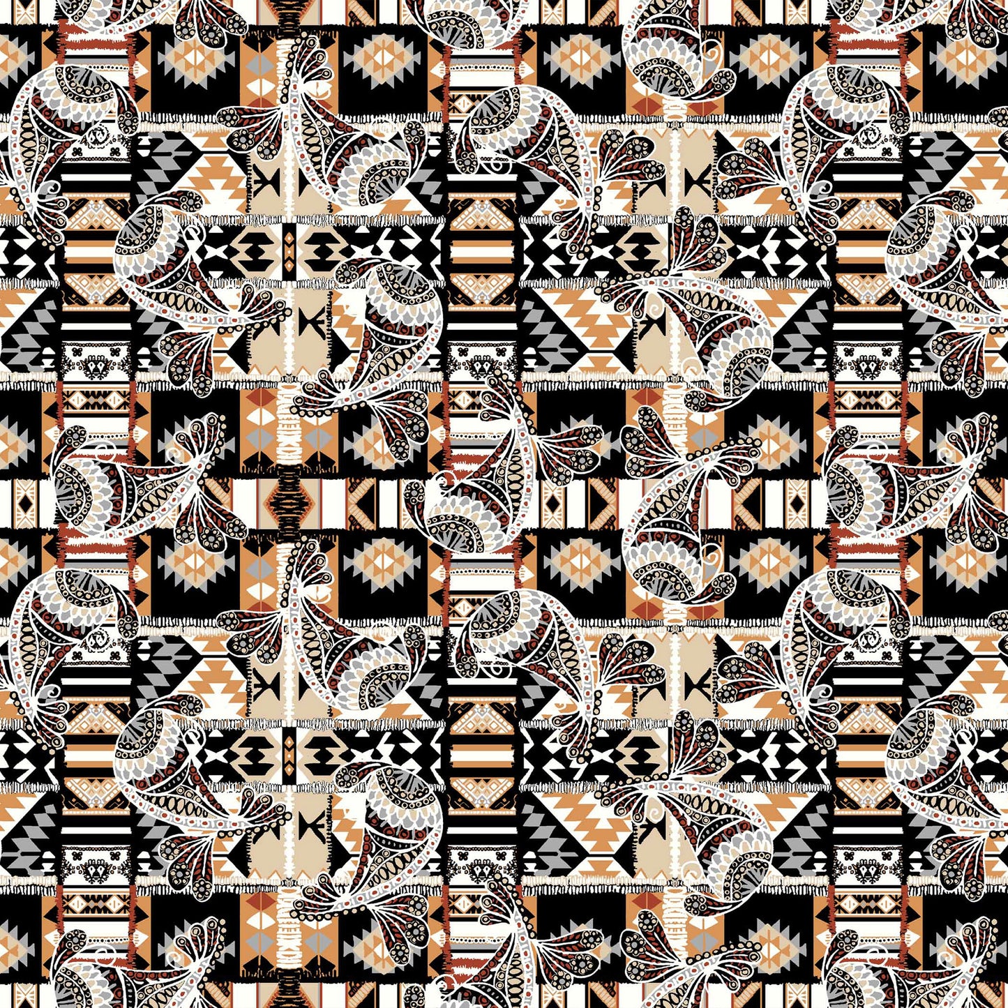 DP-1159-756-HC-BLACK-GOLD - PRINTED HACCI BRUSHED 97% POLY 3% SPANDEX