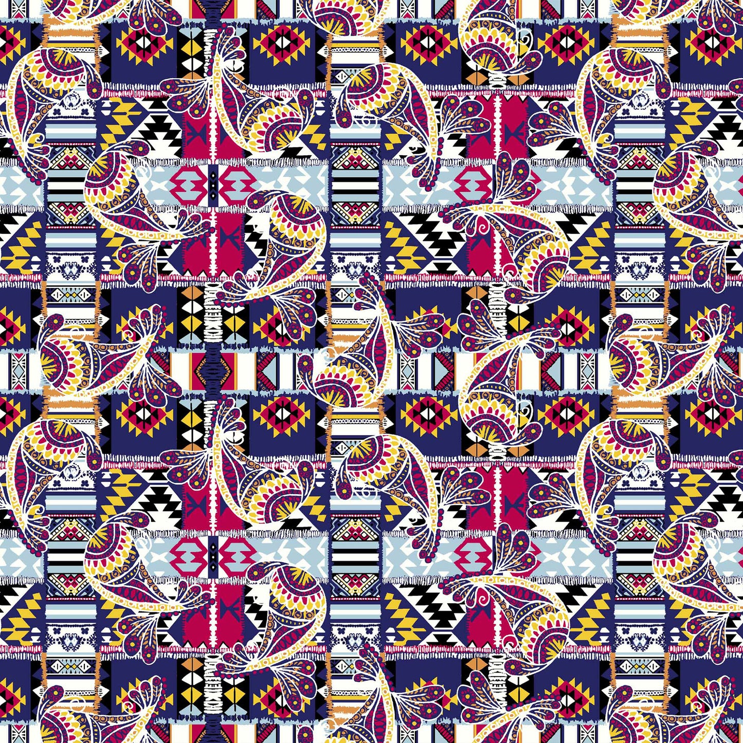 DP-1159-756-HC-NAVY-RED - PRINTED HACCI BRUSHED 97% POLY 3% SPANDEX