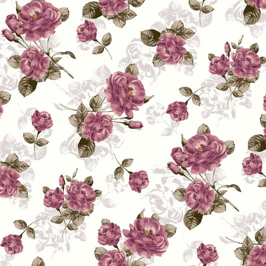 DP-116-586-OFFWHITE-MAUVE - PRINTED CREPE CHIFFON 97% POLY 3% SPANDEX