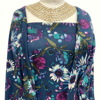 DP-1187-756-HC-TEAL-TURQUOISE-BERRY - PRINTED HACCI BRUSHED 97% POLY 3% SPANDEX