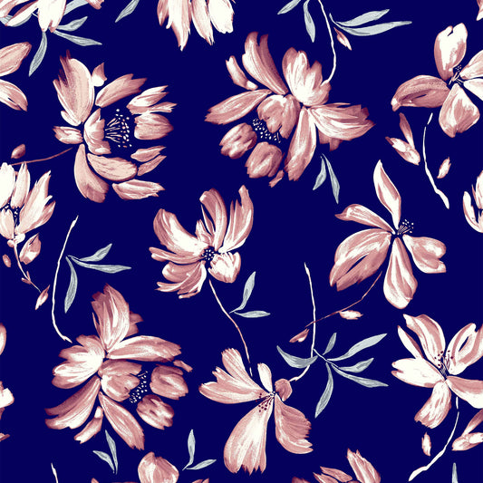 DP-119-504-NAVY-MARSALA - PRINTED WOOL DOBBY 100% POLYESTER