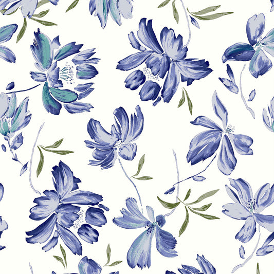 DP-119-504-OFFWHITE-BLUE - PRINTED WOOL DOBBY 100% POLYESTER