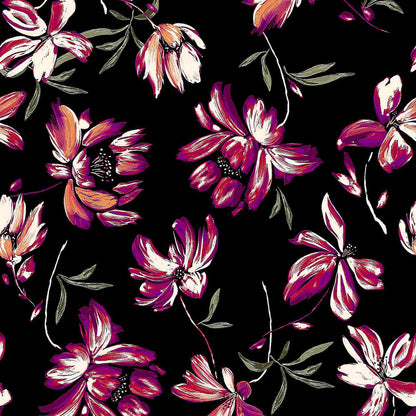 DP-119-C-754-BLACK-RASPBERRY - PRINTED POLY MOROCCAN 100% POLY