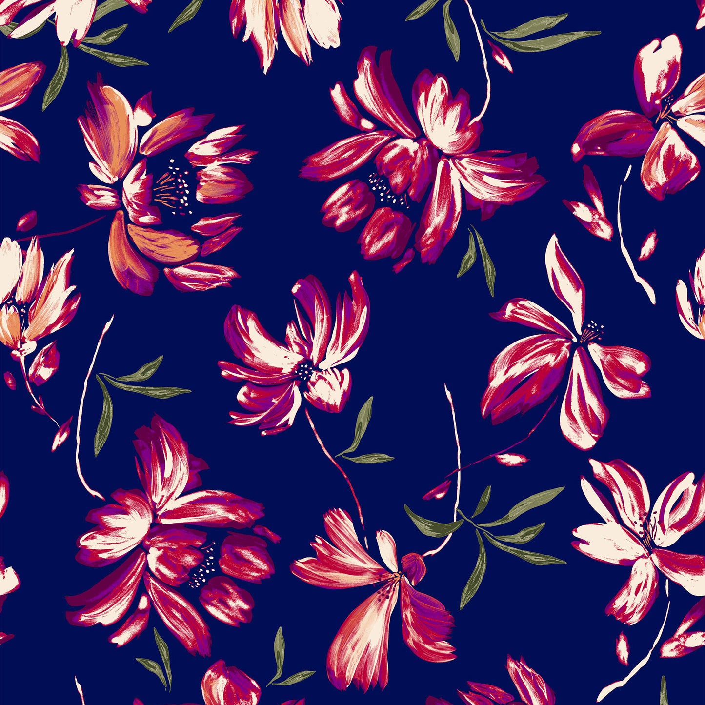 DP-119-C-754-NAVY-RED - PRINTED POLY MOROCCAN 100% POLY