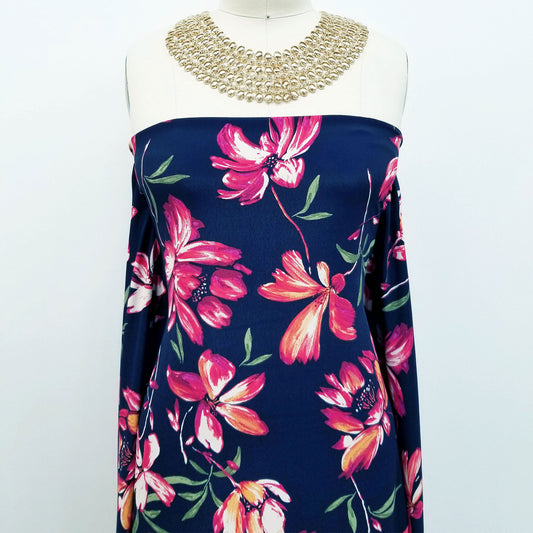 DP-119-C-754-NAVY-RED - PRINTED POLY MOROCCAN 100% POLY