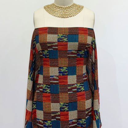 DP-1192-756-HC-SPICY-ORANGE-PEACOCK - PRINTED HACCI BRUSHED 97% POLY 3% SPANDEX