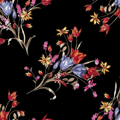 DP-1194-754-BLACK-ORANGE - PRINTED POLY MOROCCAN 100% POLY