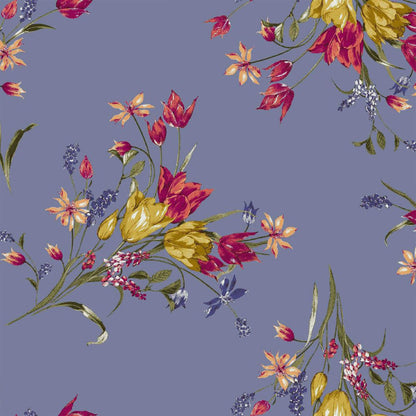 DP-1194-754-DENIM-STEEL-YELLOW - PRINTED POLY MOROCCAN 100% POLY