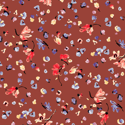 DP-1201-504-CINNABAR-GRAPE-PEACH - PRINTED WOOL DOBBY 100% POLYESTER