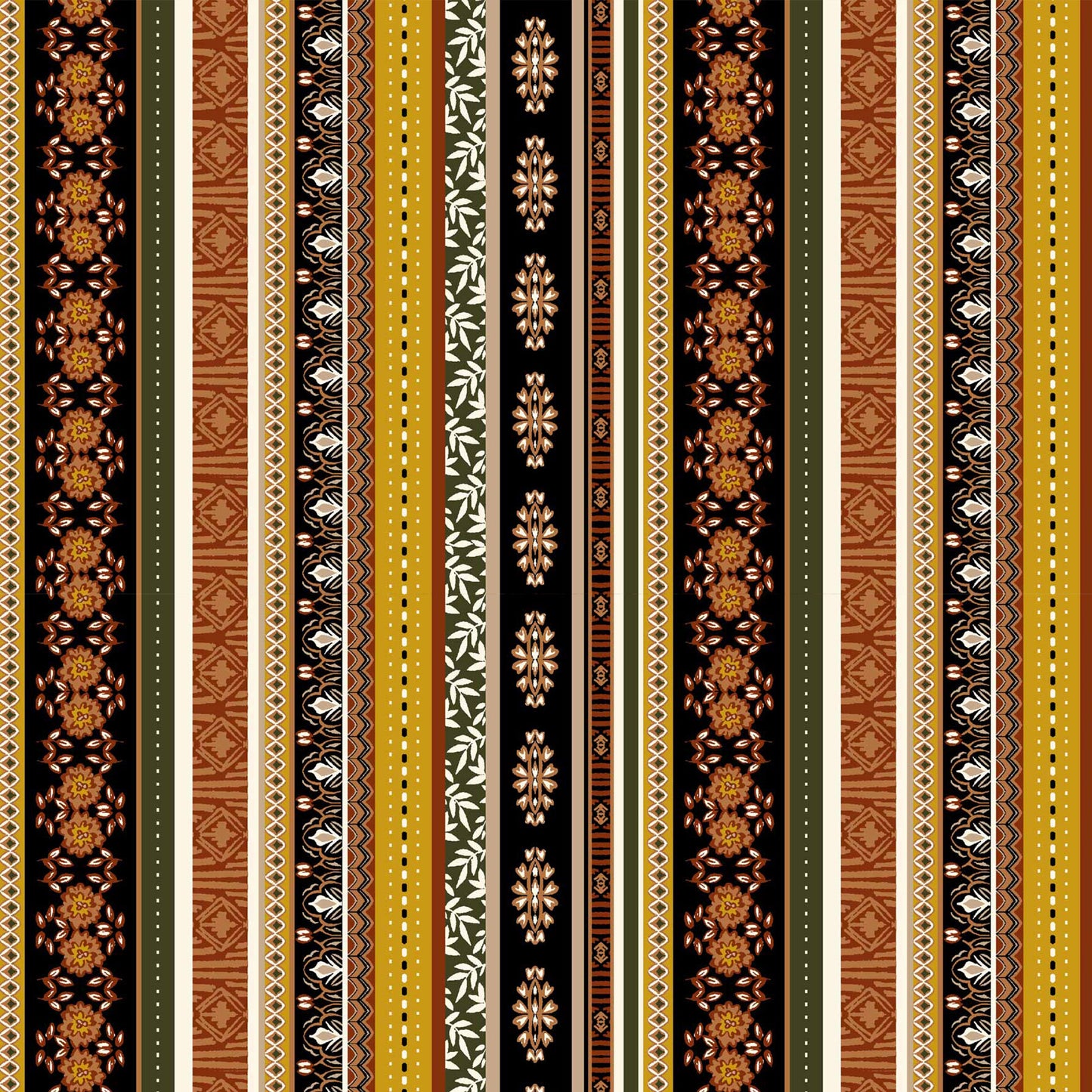 DP-1206-755-BLACK-ORANGE-RUST - PRINTED POLY TWILL 100% POLY
