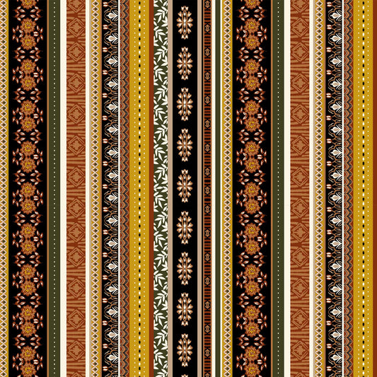 DP-1206-755-BLACK-ORANGE-RUST - PRINTED POLY TWILL 100% POLY