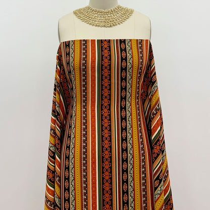 DP-1206-755-BLACK-ORANGE-RUST - PRINTED POLY TWILL 100% POLY