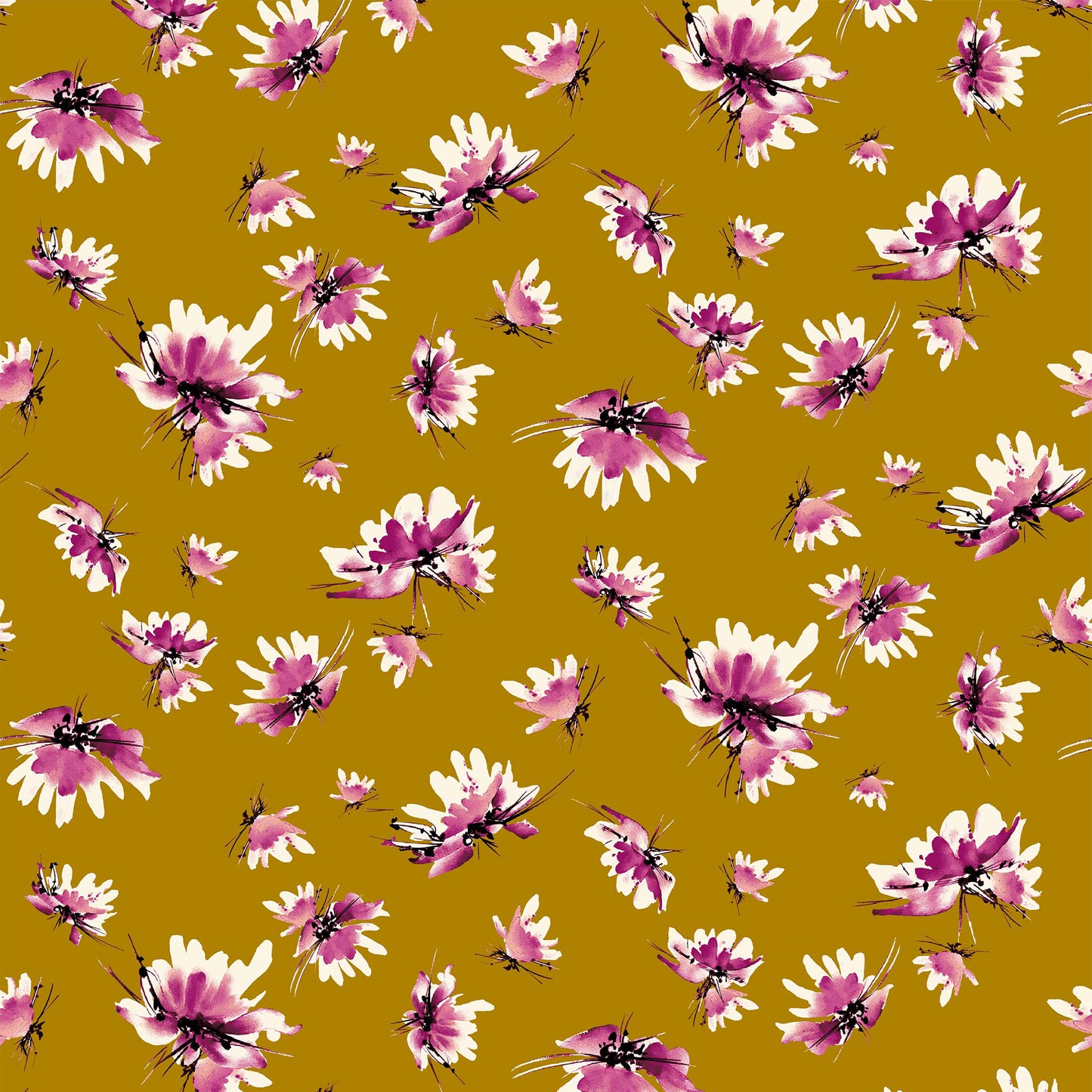 DP-1210-504-HONEY-MUSTARD-FUCHSIA-PINK - PRINTED WOOL DOBBY 100% POLYESTER